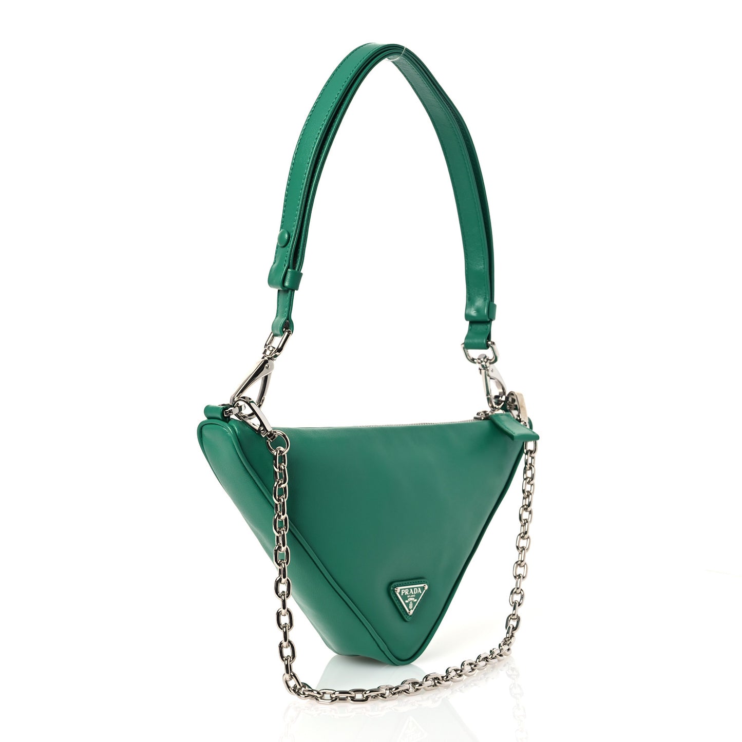 Grace Lux Triangle Logo Embossed Mini Triangle Bag Mango