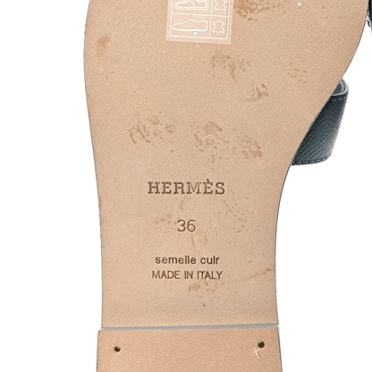 Hermes Epsom Oran Sandals 36 Gris Antarctique 6 of 9