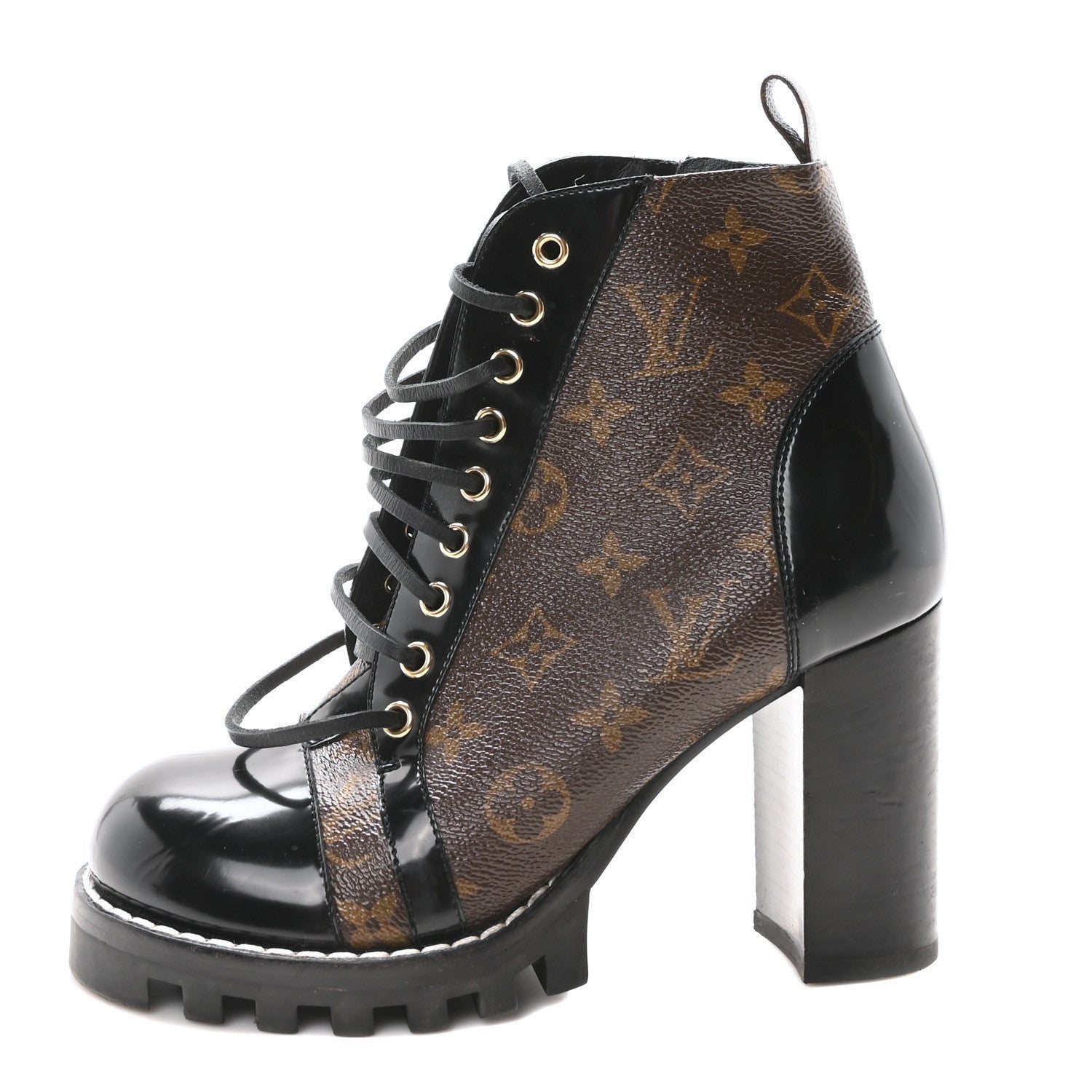 Louis Vuitton Patent Calfskin Monogram Star Trail Ankle Boots Black 1 of 7