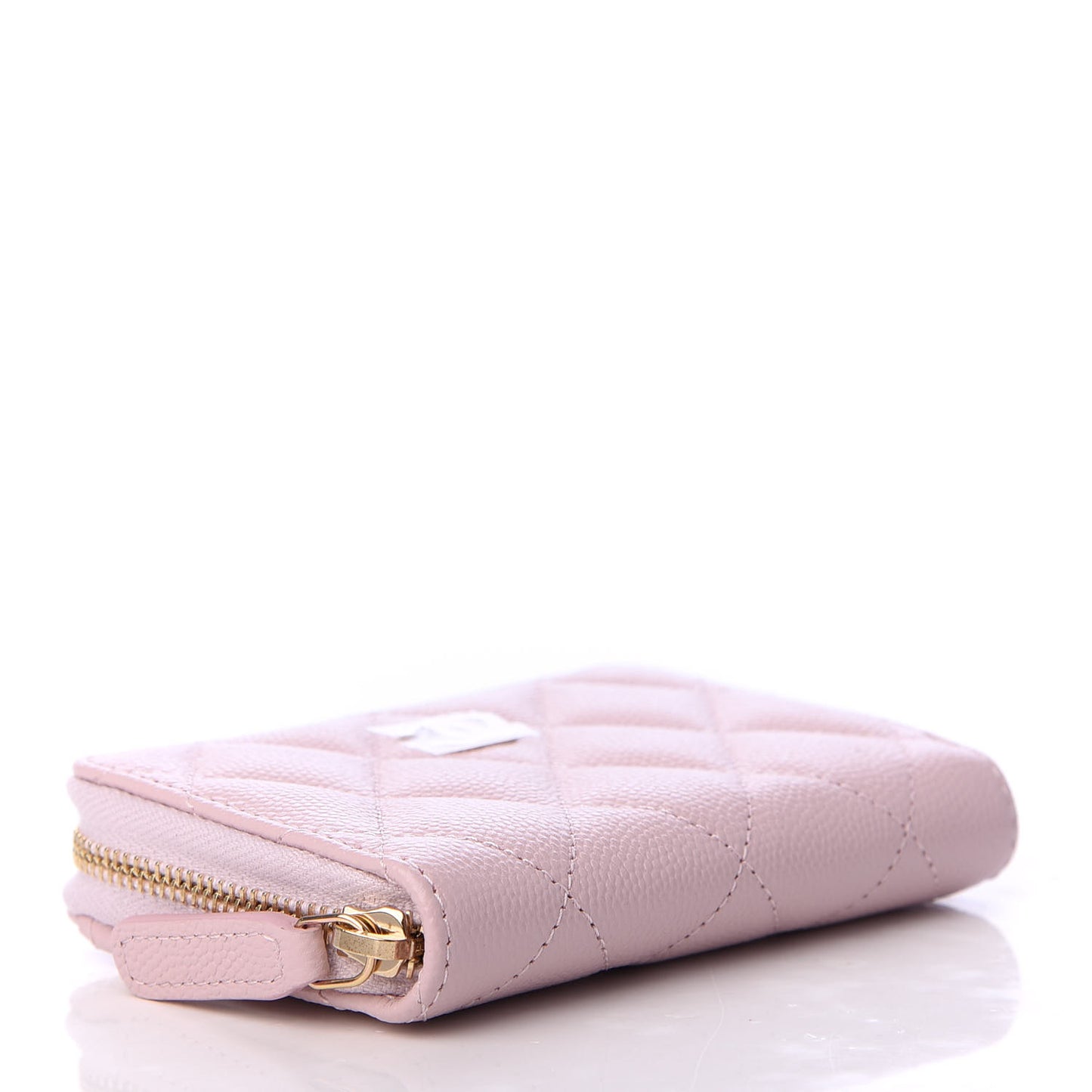 Caviar Quilted Zip Coin Purse Light Pink