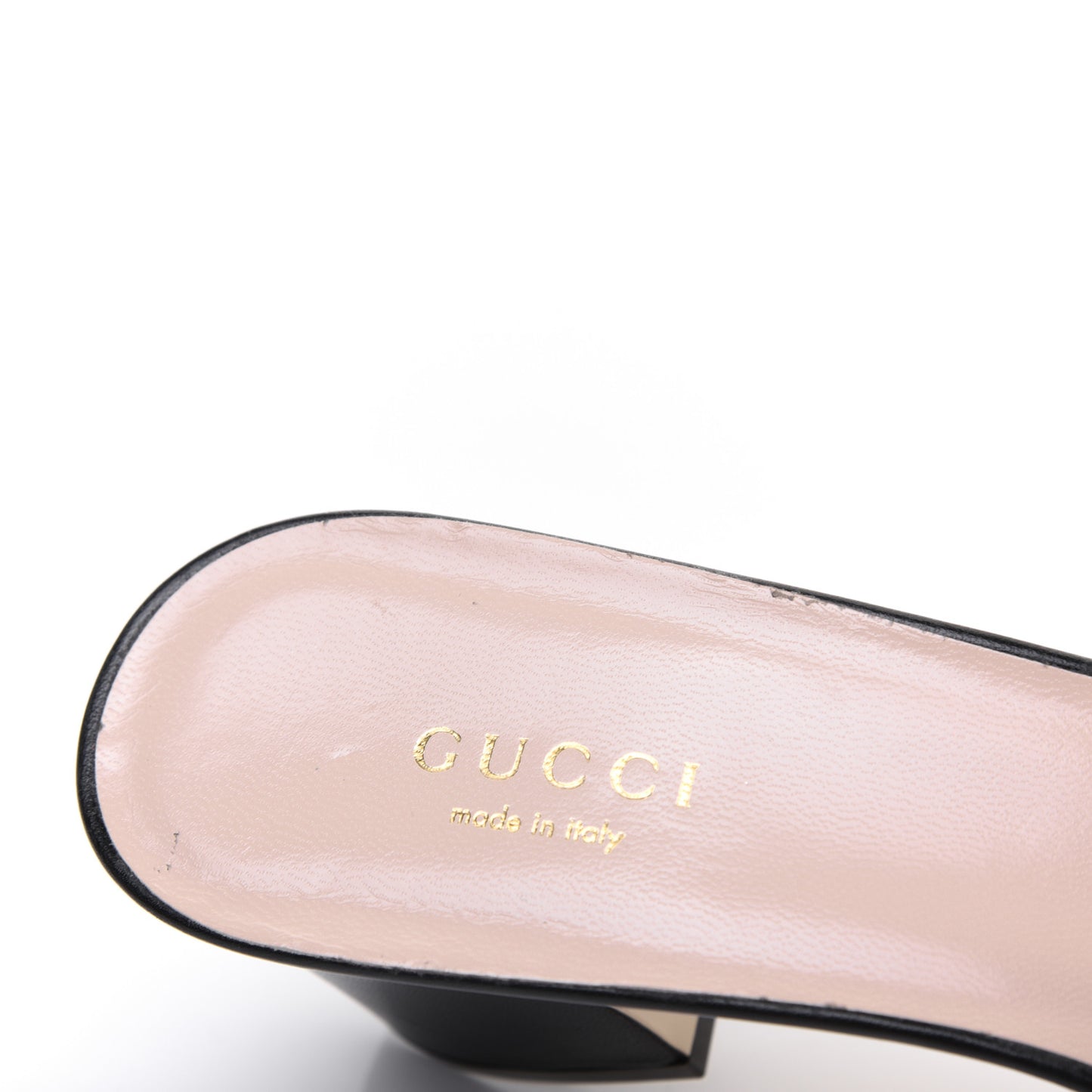 Nappa Silk Pearl Bee Embellished Mid Heel Slide Sandals 38.5 Black