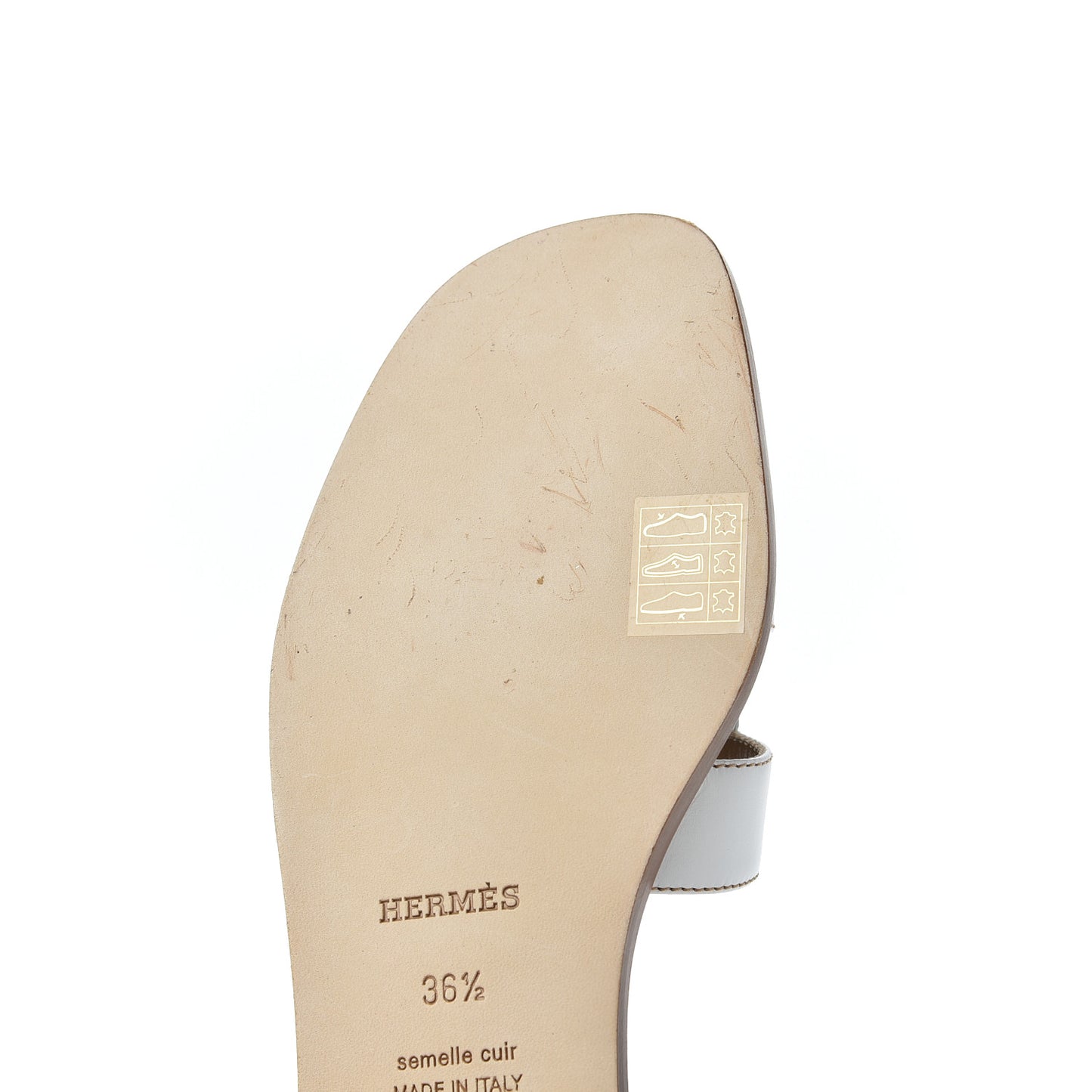 Box Calfskin Oran Sandals 36.5 White