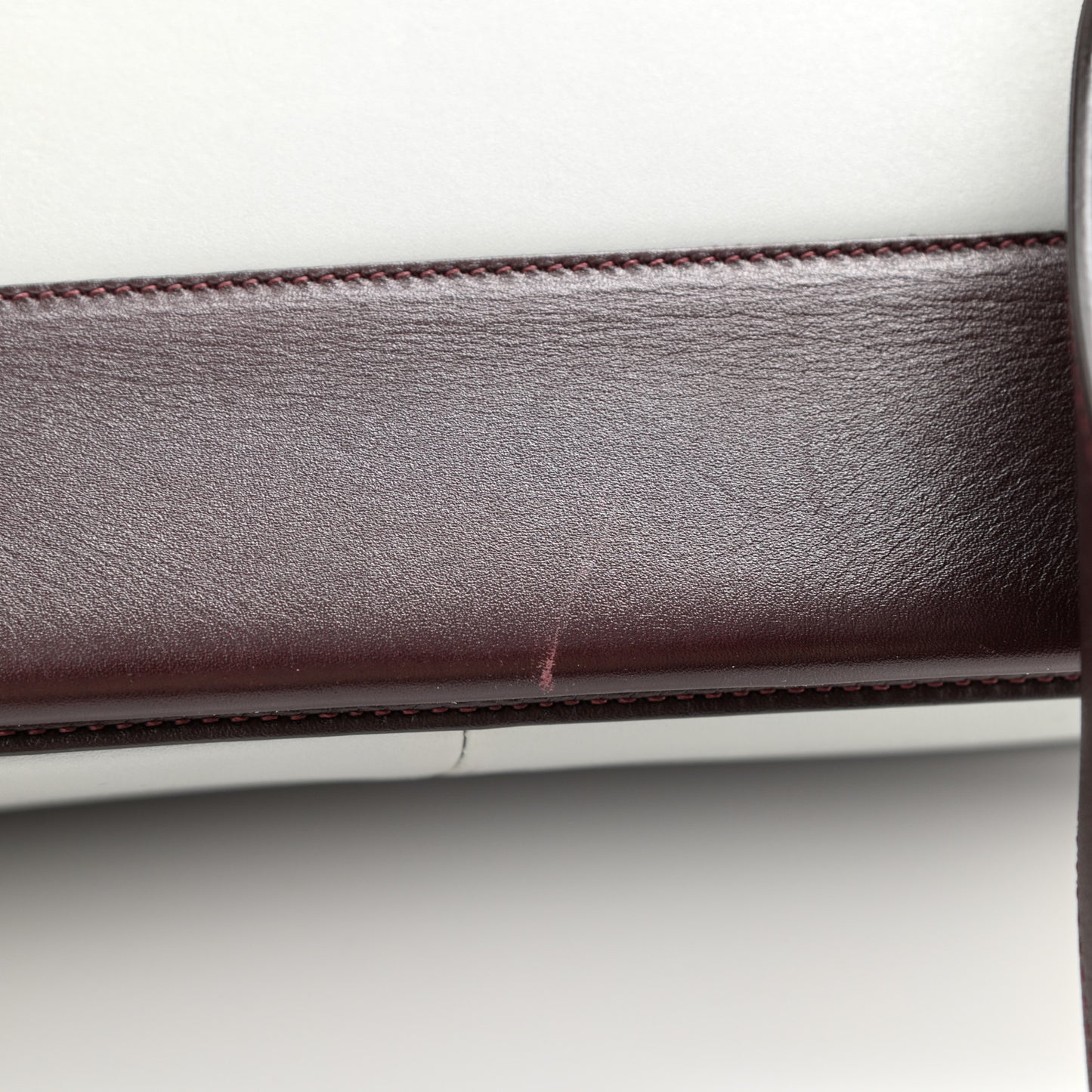 Shiny Smooth Calfskin Medium Frame Shoulder Bag Burgundy Pearl Blue