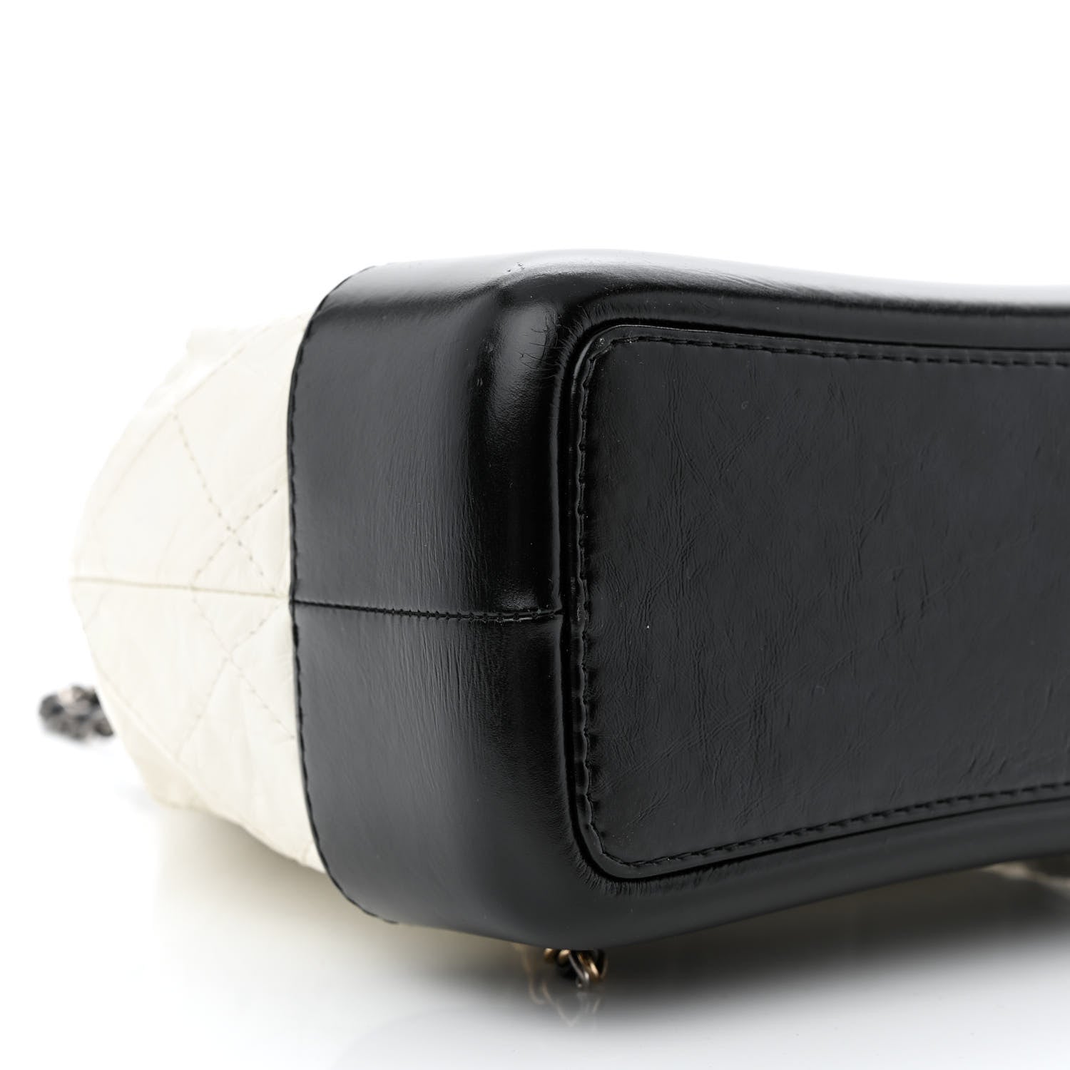 Chanel Aged Calfskin Quilted Small Gabrielle Backpack Black White 9 of 10