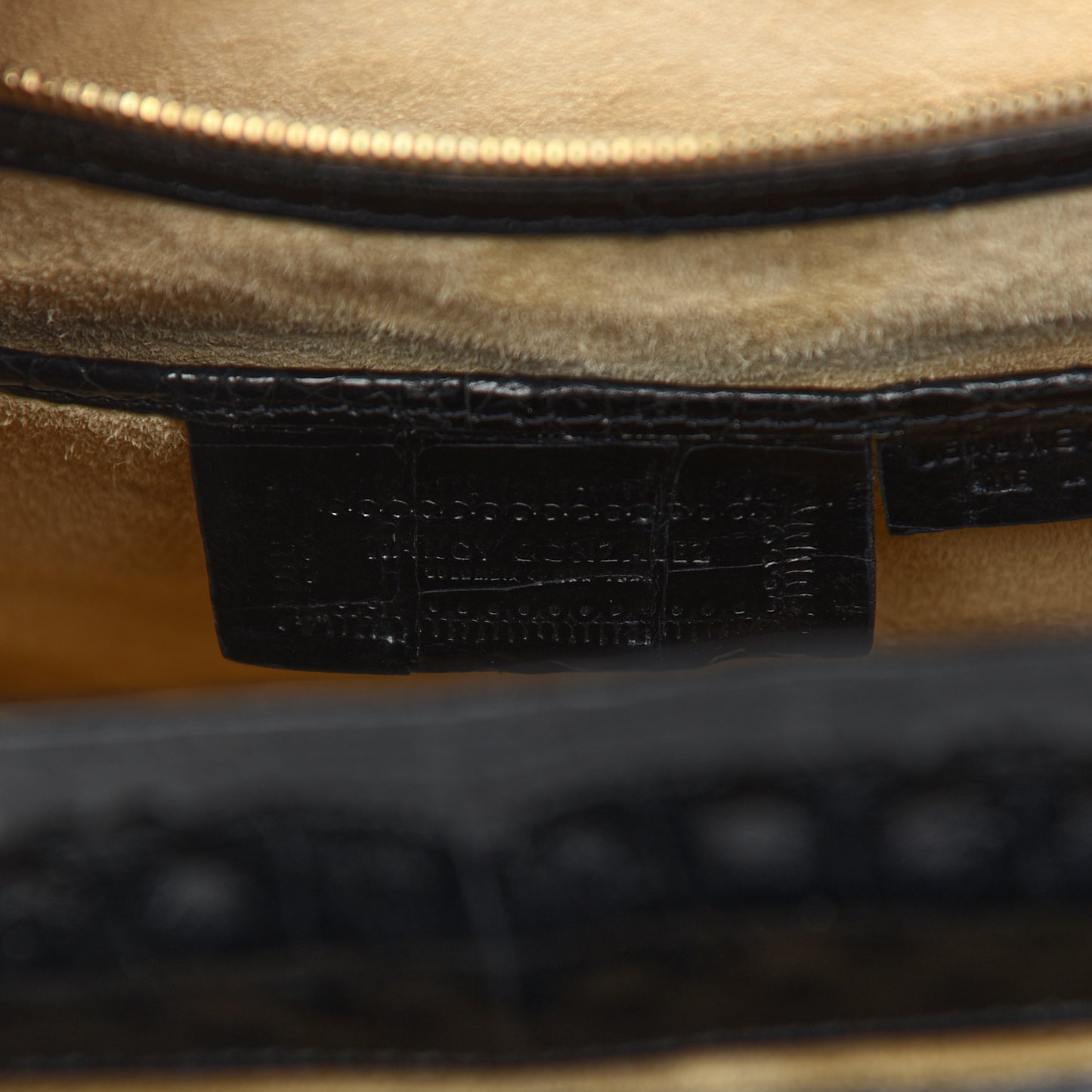 Crocodile Top Handle Bag Black