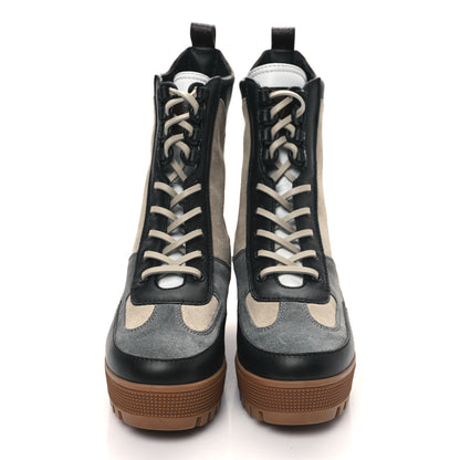 Louis Vuitton Suede Calfskin Monogram Platform Desert Boots 37 Dark Gray 2 of 9