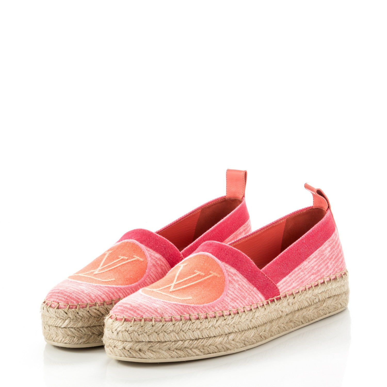 Louis Vuitton Canvas Blue Shore Espadrille Flats 38 Corail 3 of 7