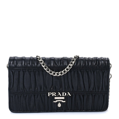 Prada Nappa Gaufre Wallet On Chain  Black 1 of 7