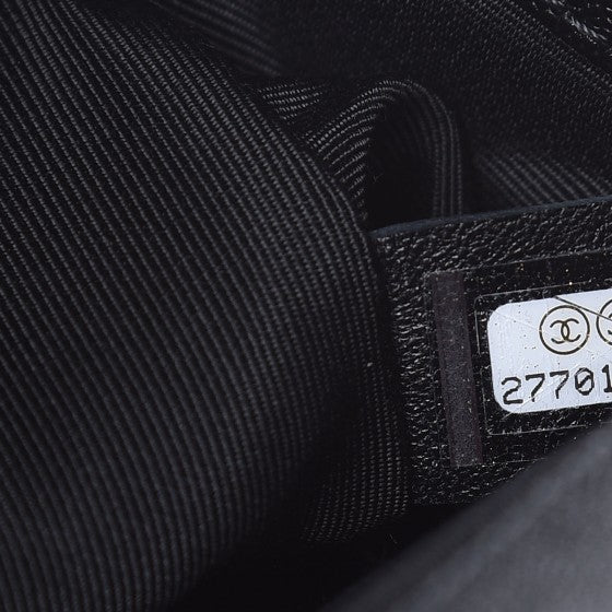 Chanel Caviar Chevron Quilted Medium Boy Flap Black 7 of 8