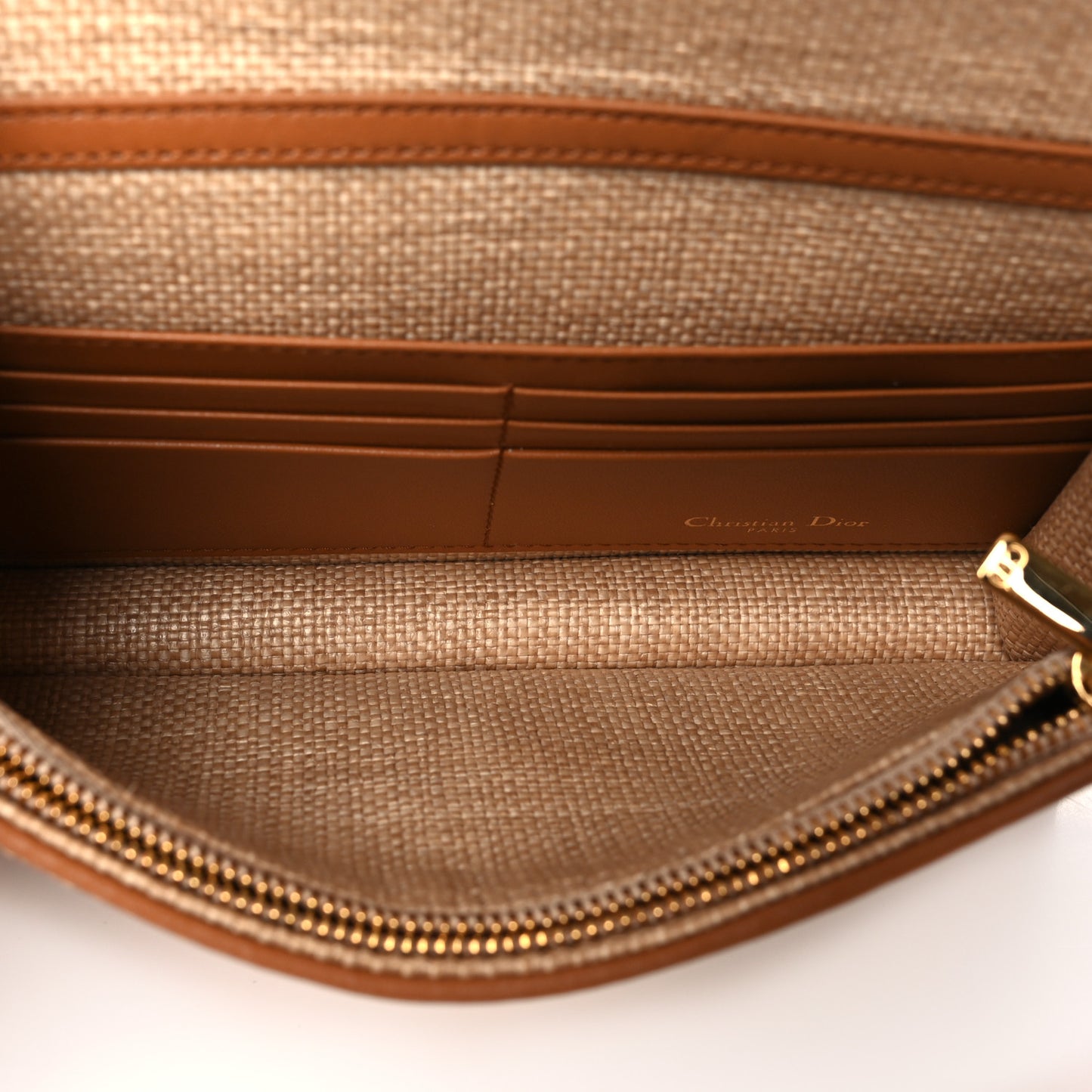 Raffia Macro Cannage Miss Caro Pouch With Chain Natural