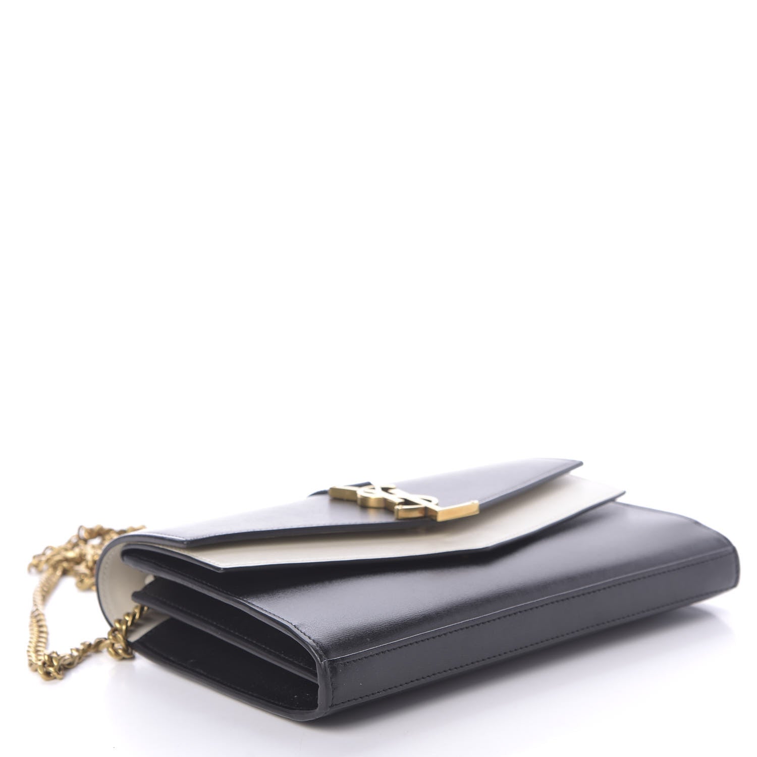 Saint Laurent Smooth Calfskin Monogram Sulpice Chain Wallet Black Crema Soft 4 of 11