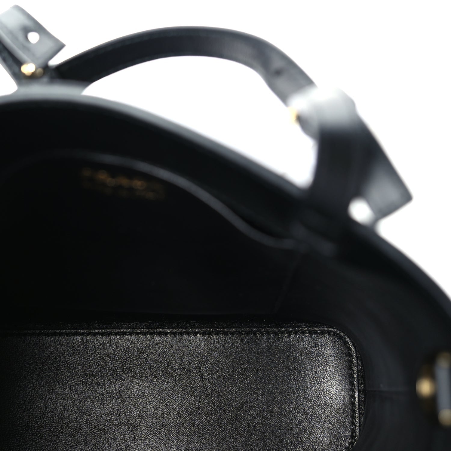 Prada Calfskin Metal Triangle Logo Tote  Black 4 of 8