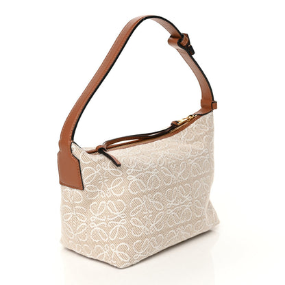 Loewe Jacquard Anagram Calfskin Small Cubi Bag Ecru Tan 2 of 9