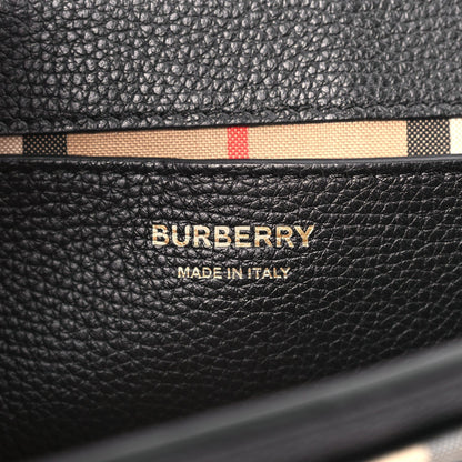 Burberry Coated Canvas Calfskin Vintage Check Medium Note Crossbody Bag Black 5 of 8