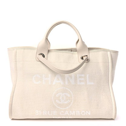 Chanel Mixed Fibers Small Deauville Tote  White 1 of 8