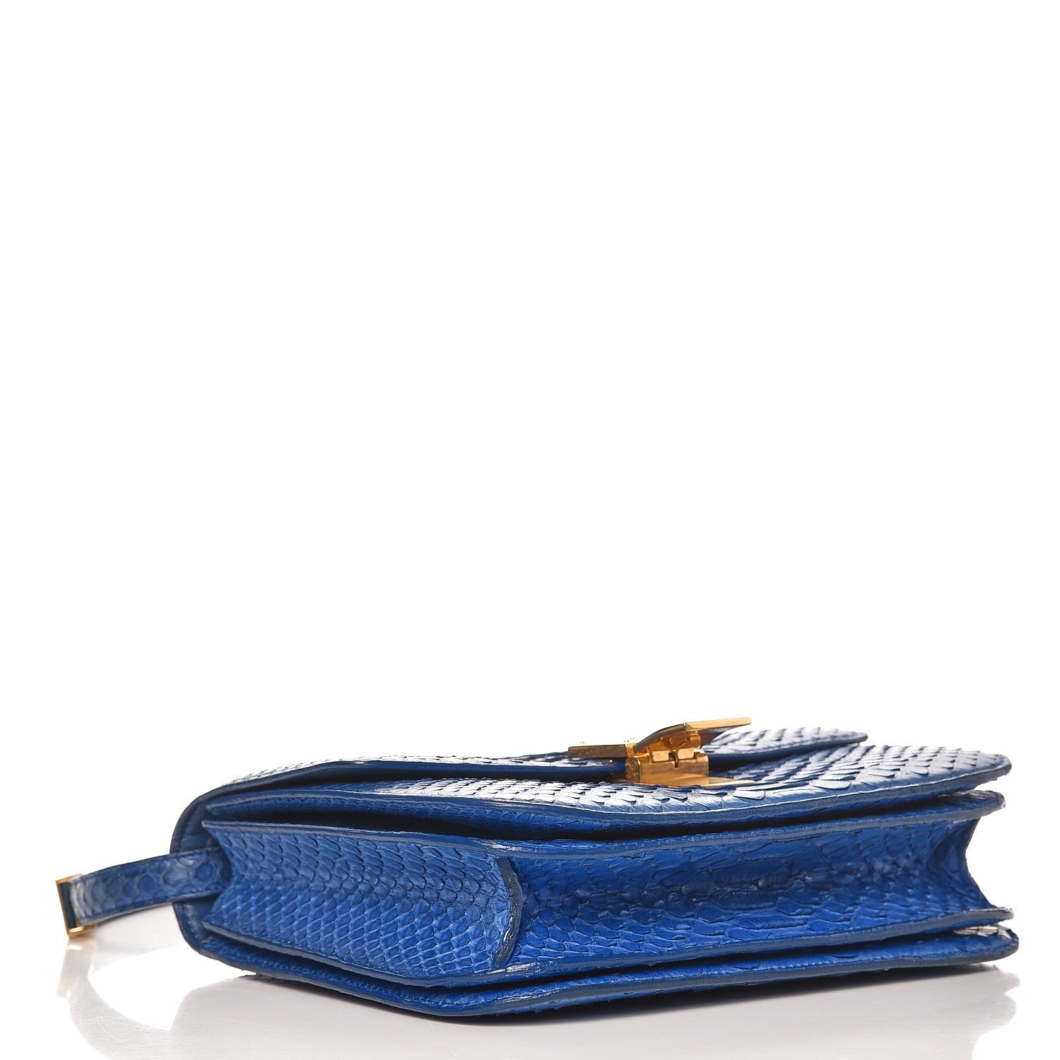 Celine Python Medium Classic Box Flap Bag Indigo 4 of 14