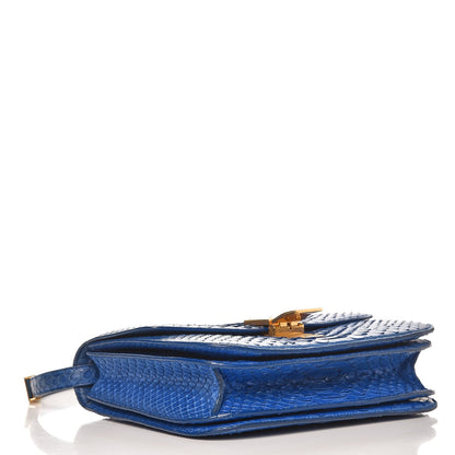 Celine Python Medium Classic Box Flap Bag Indigo 4 of 14