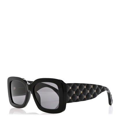 Chanel Acetate Quilted CC Rectangle Sunglasses 5483-A Black 1 of 8