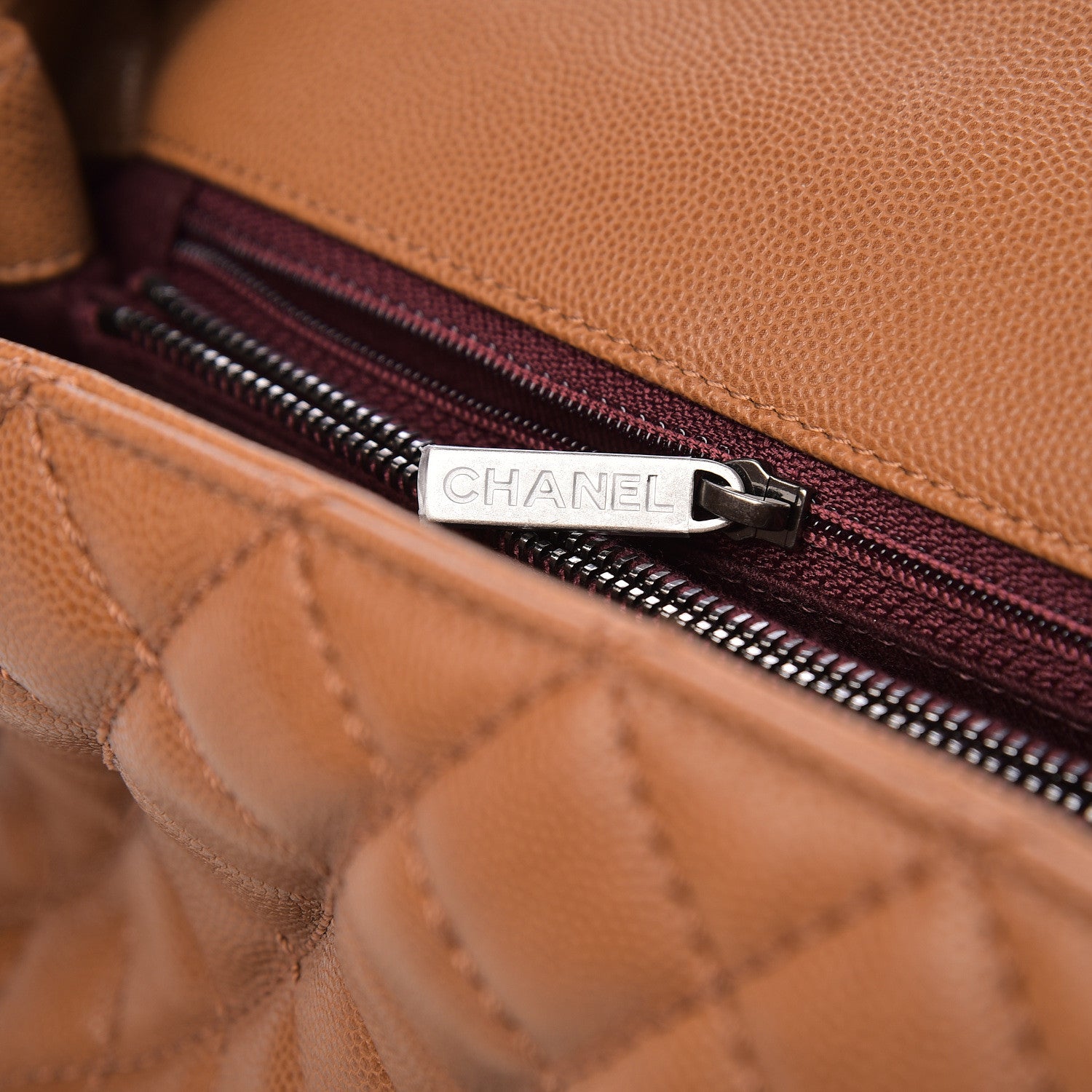 Chanel Caviar Quilted Small Coco Handle Flap Camel 10 of 13