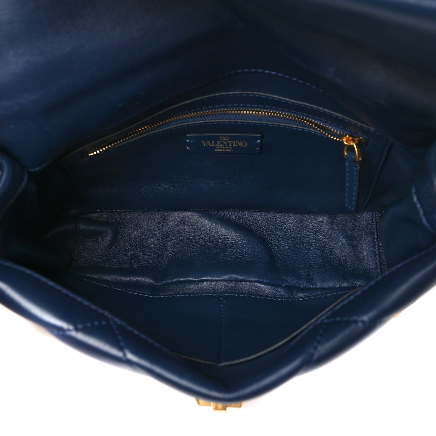 Nappa Large Roman Stud Shoulder Bag Marine