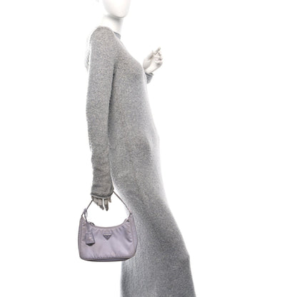 Prada Tessuto Nylon Mini Re-Edition 2000 Bag Fiordaliso 2 of 7