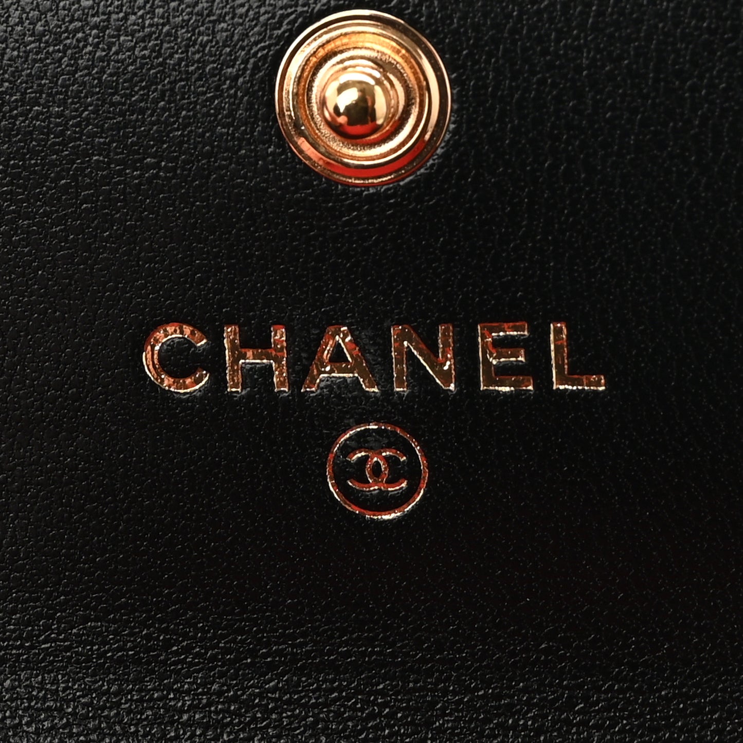 Lambskin Quilted Chanel 19 Flap Card Holder Black