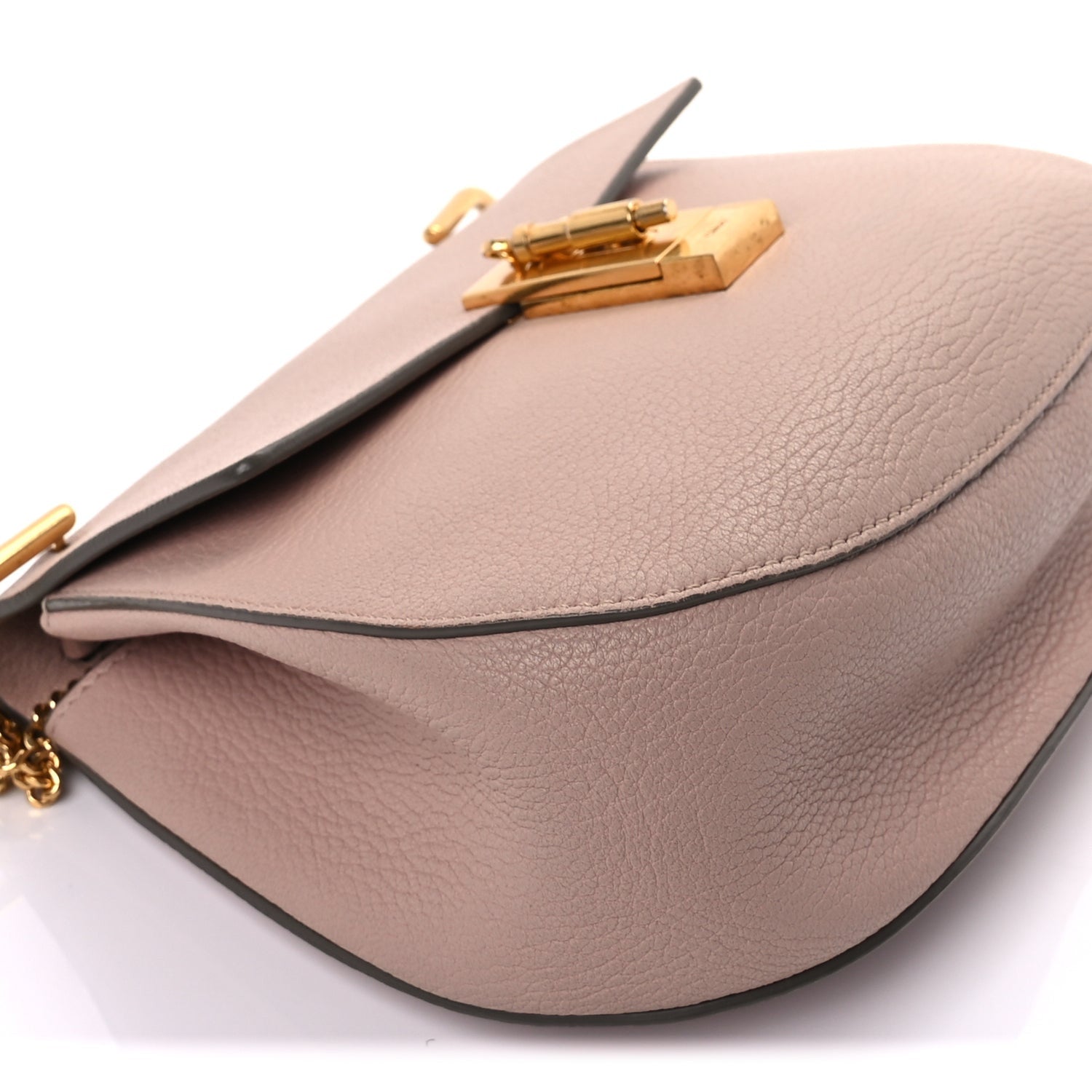 Chloe Grained Lambskin Medium Drew Shoulder Bag Cement Pink 8 of 8