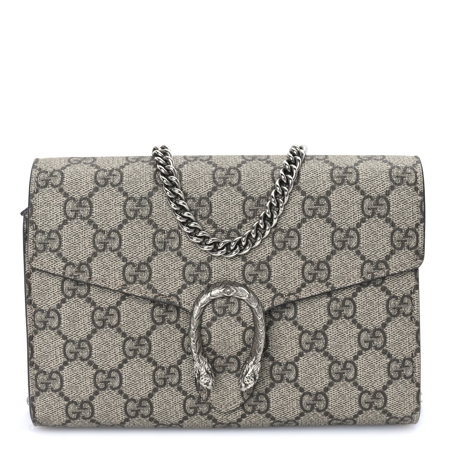 Gucci GG Supreme Monogram Mini Dionysus Chain Wallet  Beige Taupe 1 of 7