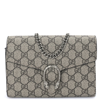 Gucci GG Supreme Monogram Mini Dionysus Chain Wallet  Beige Taupe 1 of 7