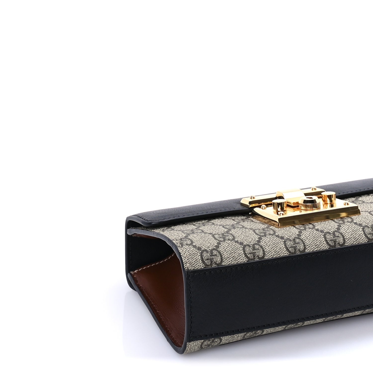 Gucci GG Supreme Monogram Calfskin Padlock Mini Shoulder Bag Brown 8 of 9