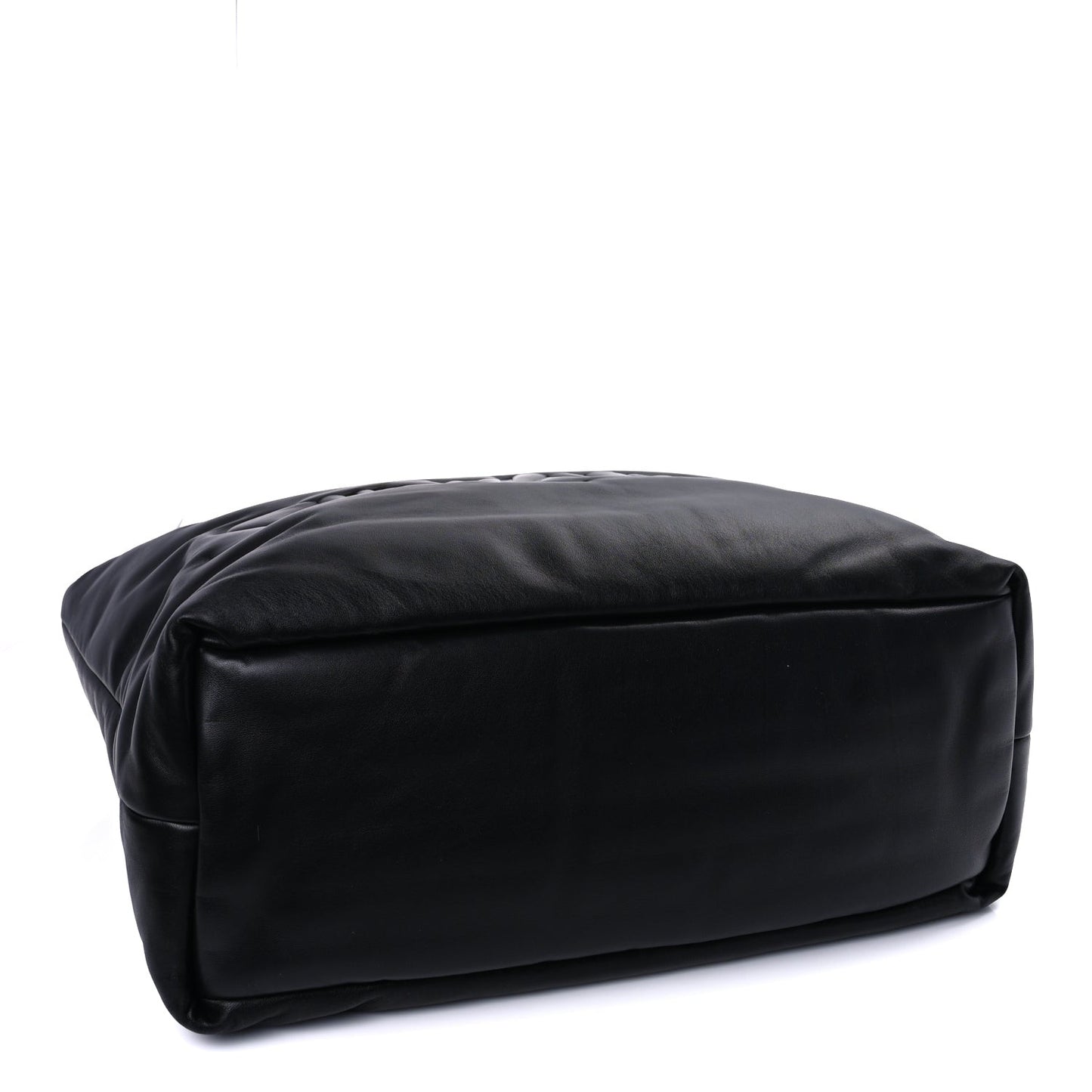 Lambskin Wide Puffer Tote Black