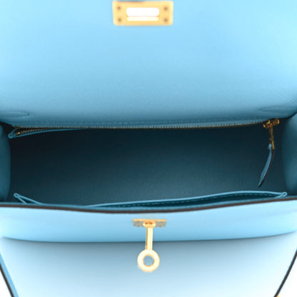 Hermes Epsom Kelly Sellier 25 Bleu Du Nord 5 of 10