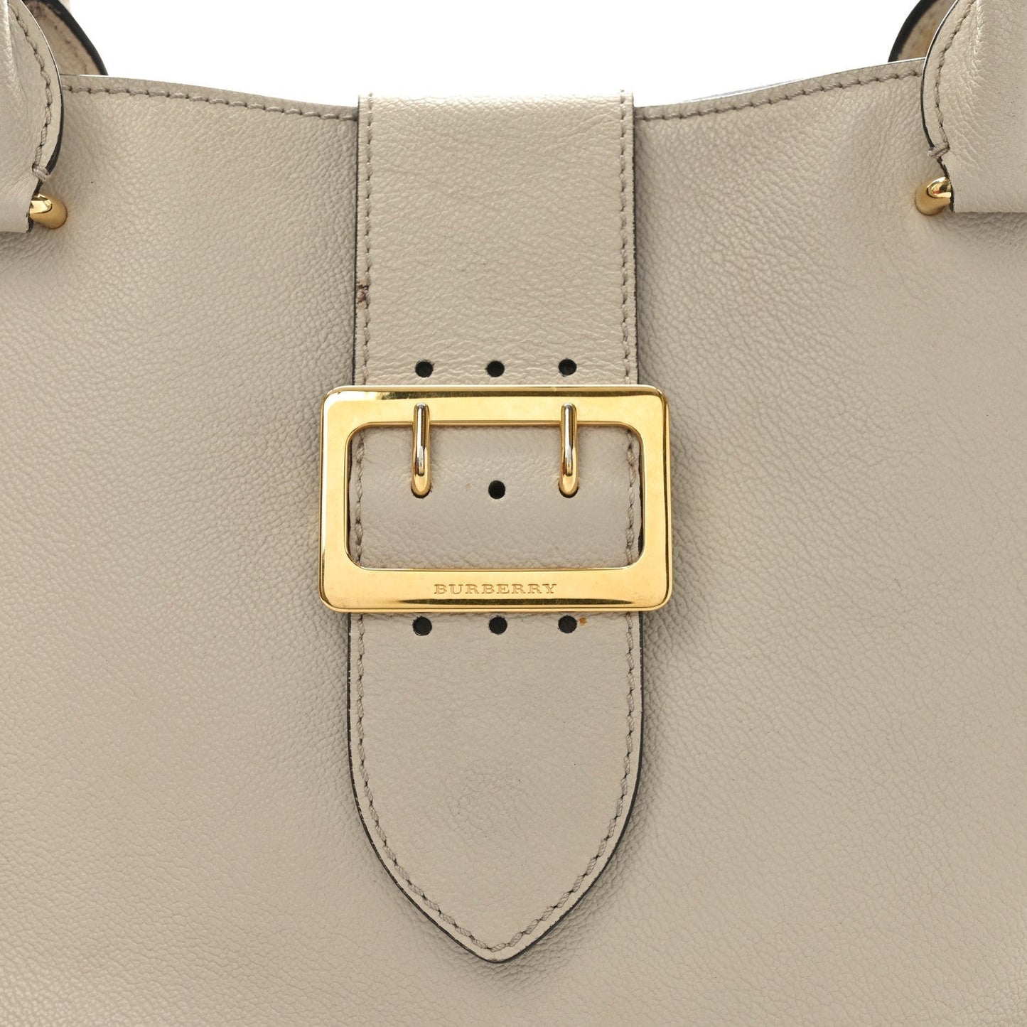 Soft Grain Calfskin Medium Buckle Tote Limestone