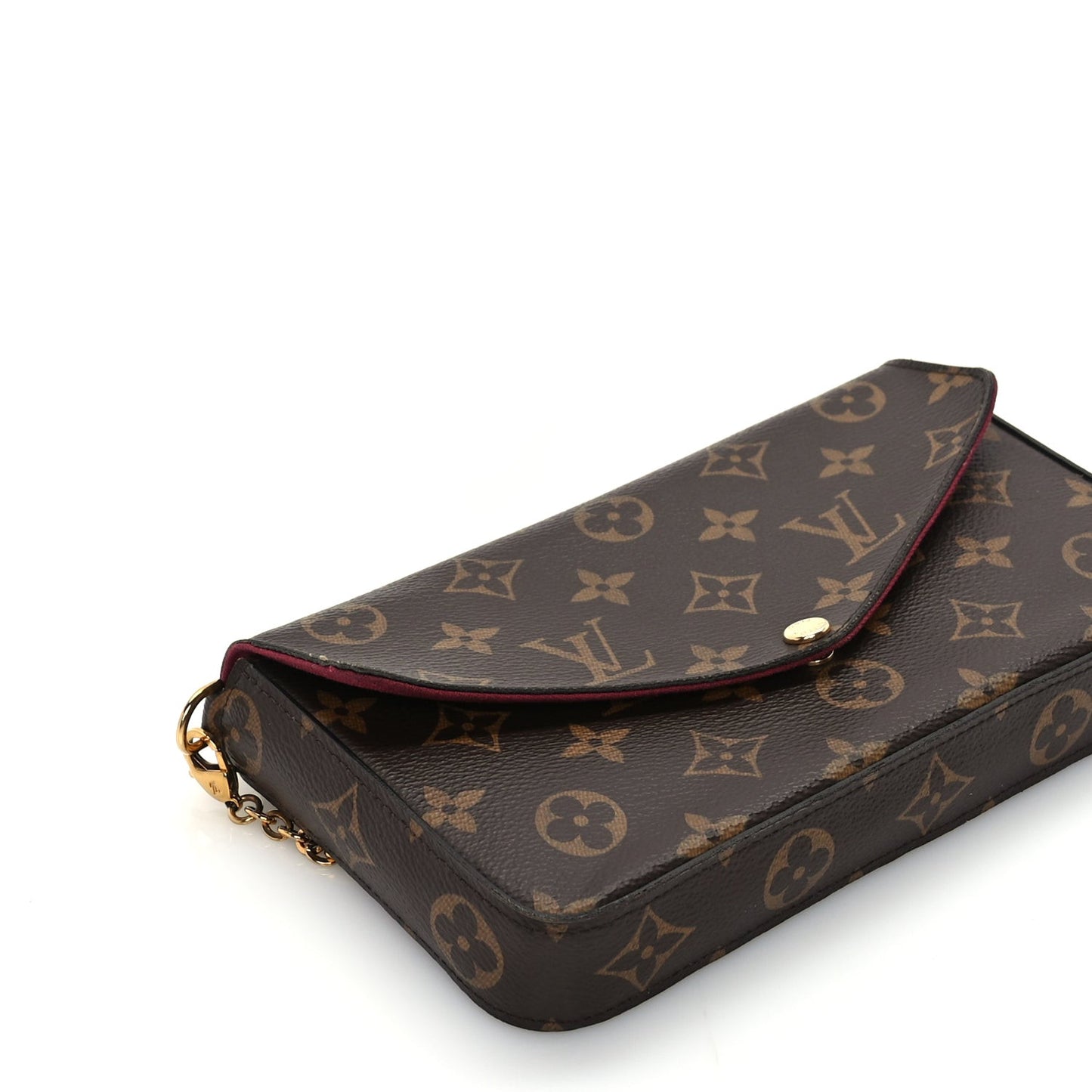 Monogram Pochette Felicie Chain Wallet  Fuchsia