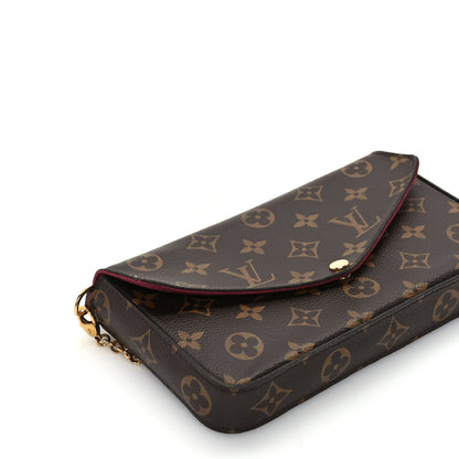 Louis Vuitton Monogram Pochette Felicie Chain Wallet  Fuchsia 8 of 9