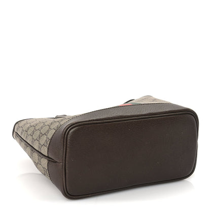 Gucci GG Supreme Monogram Textured Dollar Calfskin Web Small Ophidia Tote Beige Ebony New Acero 3 of 8