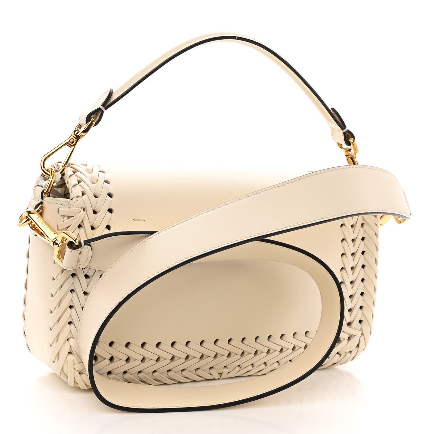 Vitello King Ceylon Woven Baguette White Ice
