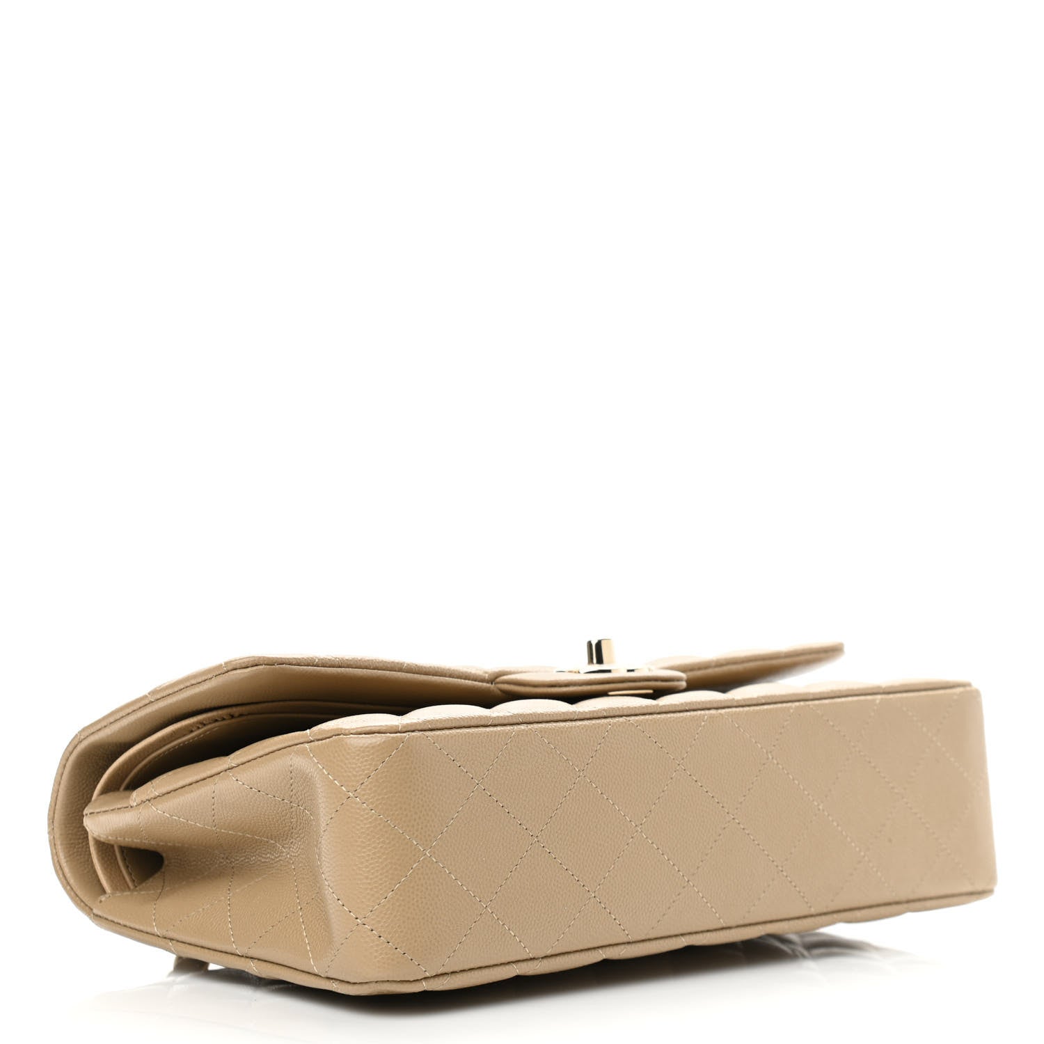 Chanel Caviar Quilted Medium Double Flap Dark Beige 4 of 12