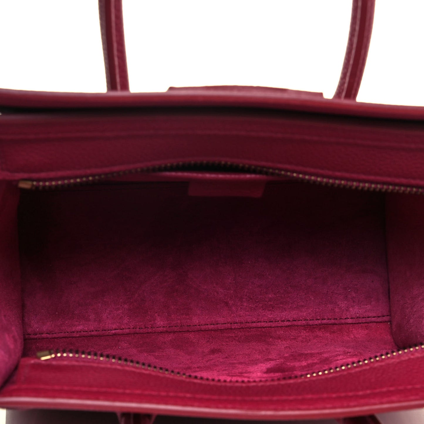 Drummed Calfskin Nano Luggage Rasberry
