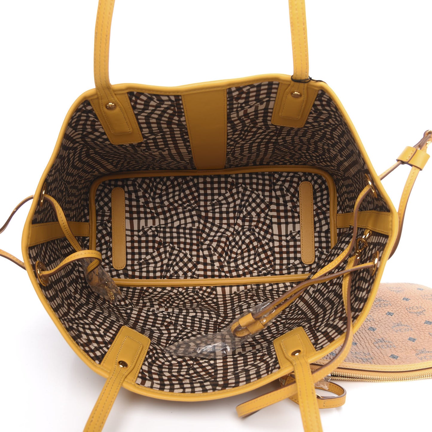 Visetos Medium Liz Reversible Shopper Tote Cognac Yellow