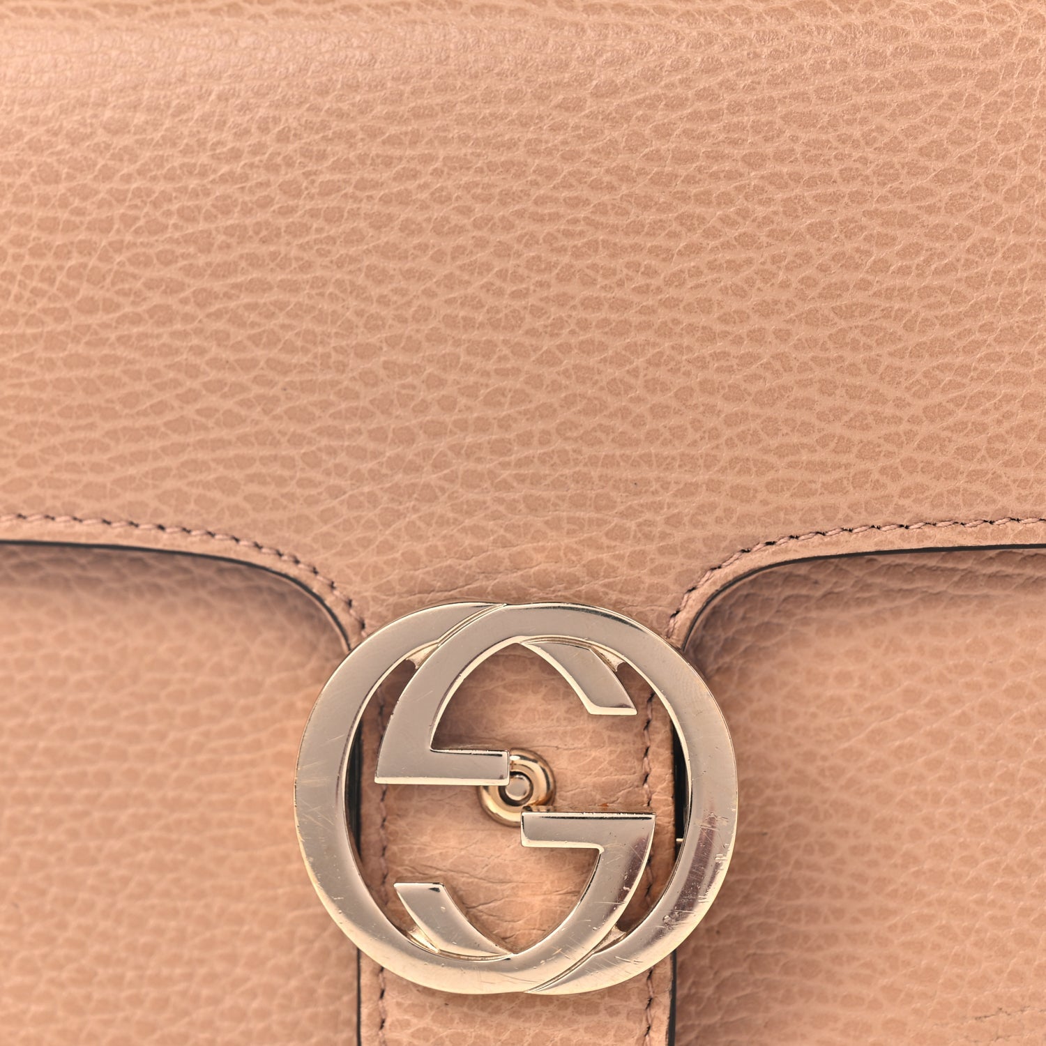 Gucci Dollar Calfskin Small Interlocking G Shoulder Bag Camelia 7 of 9