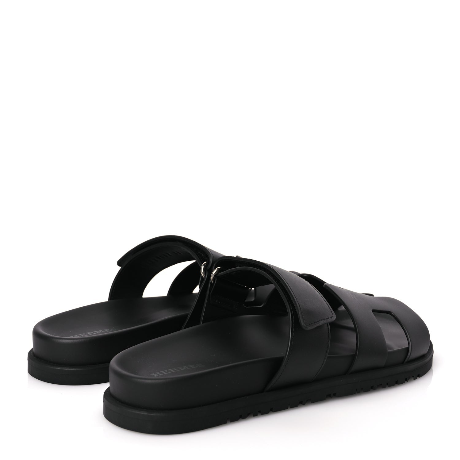Hermes Calfskin Womens Chypre Sandals 38 Black 5 of 9