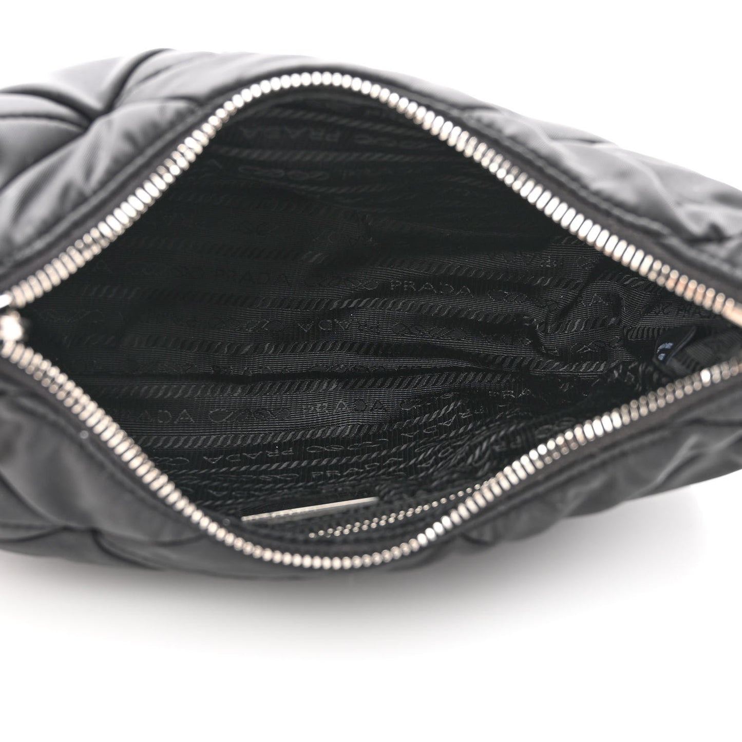 Re-Nylon Triangle Padded Patchwork Shoulder Bag Black