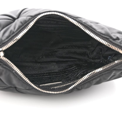 Prada Re-Nylon Triangle Padded Patchwork Shoulder Bag Black 5 of 12