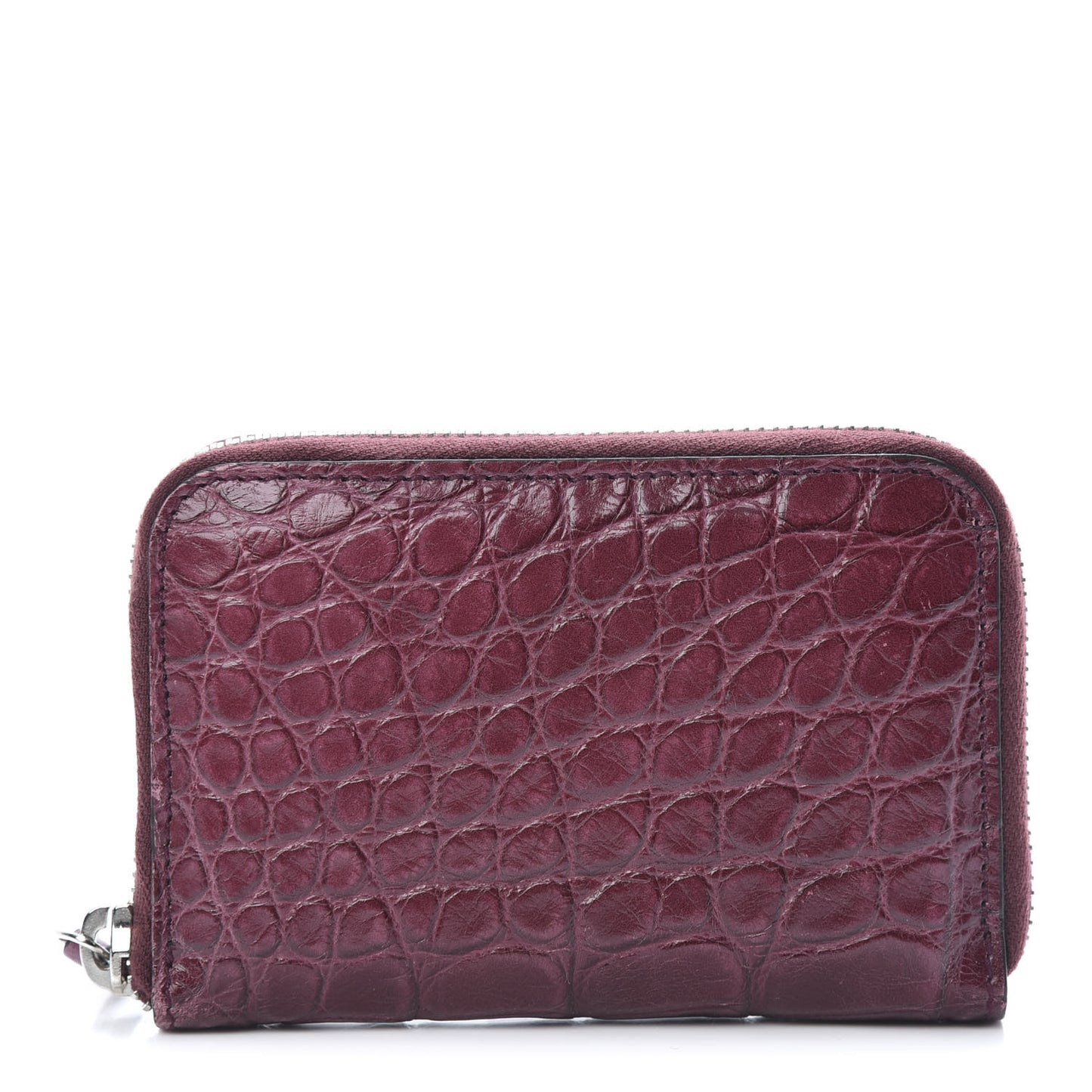 Crocodile Zip Around Card Case Cherry Gloss