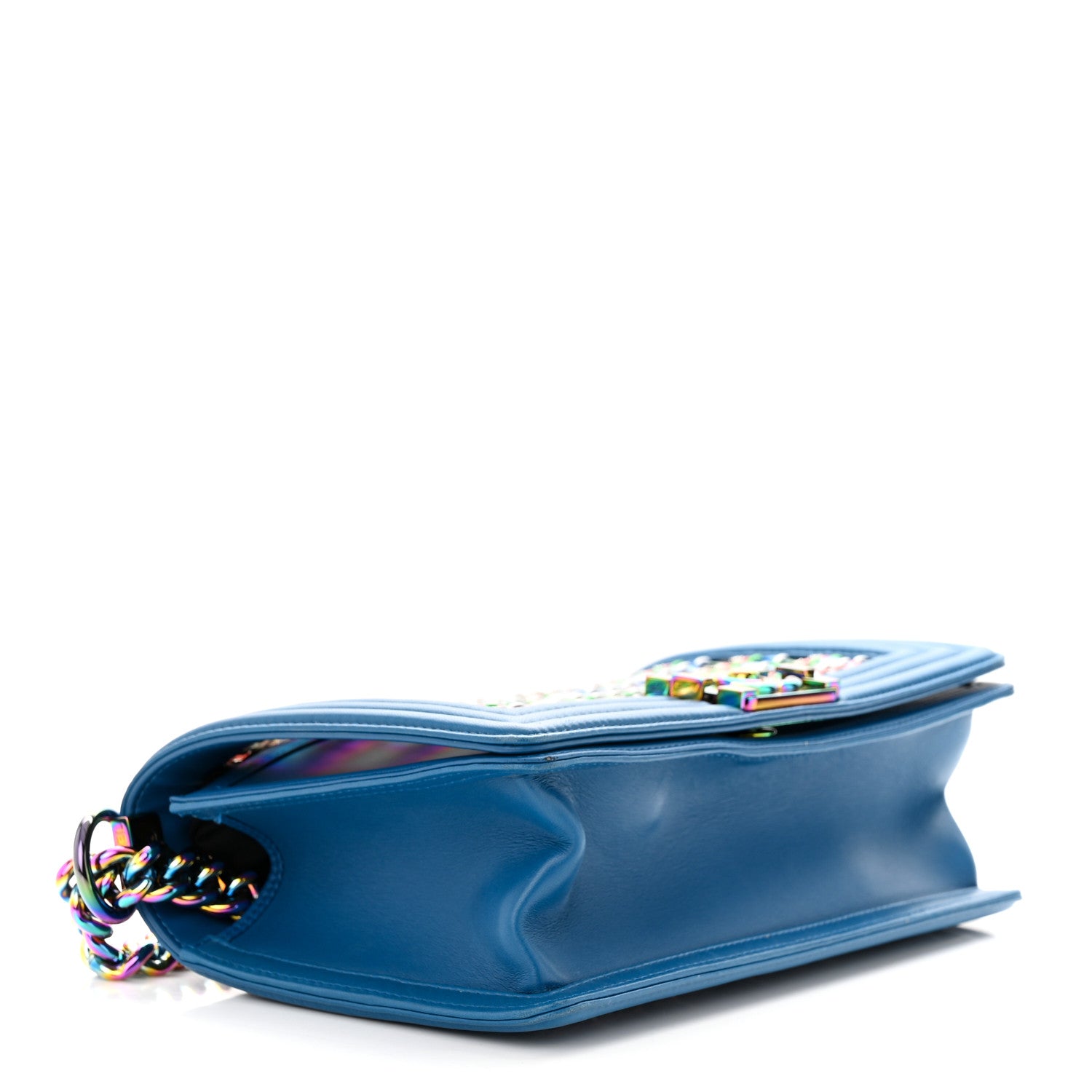 Chanel PVC Thread Woven Medium Boy Flap Dark Blue 4 of 10