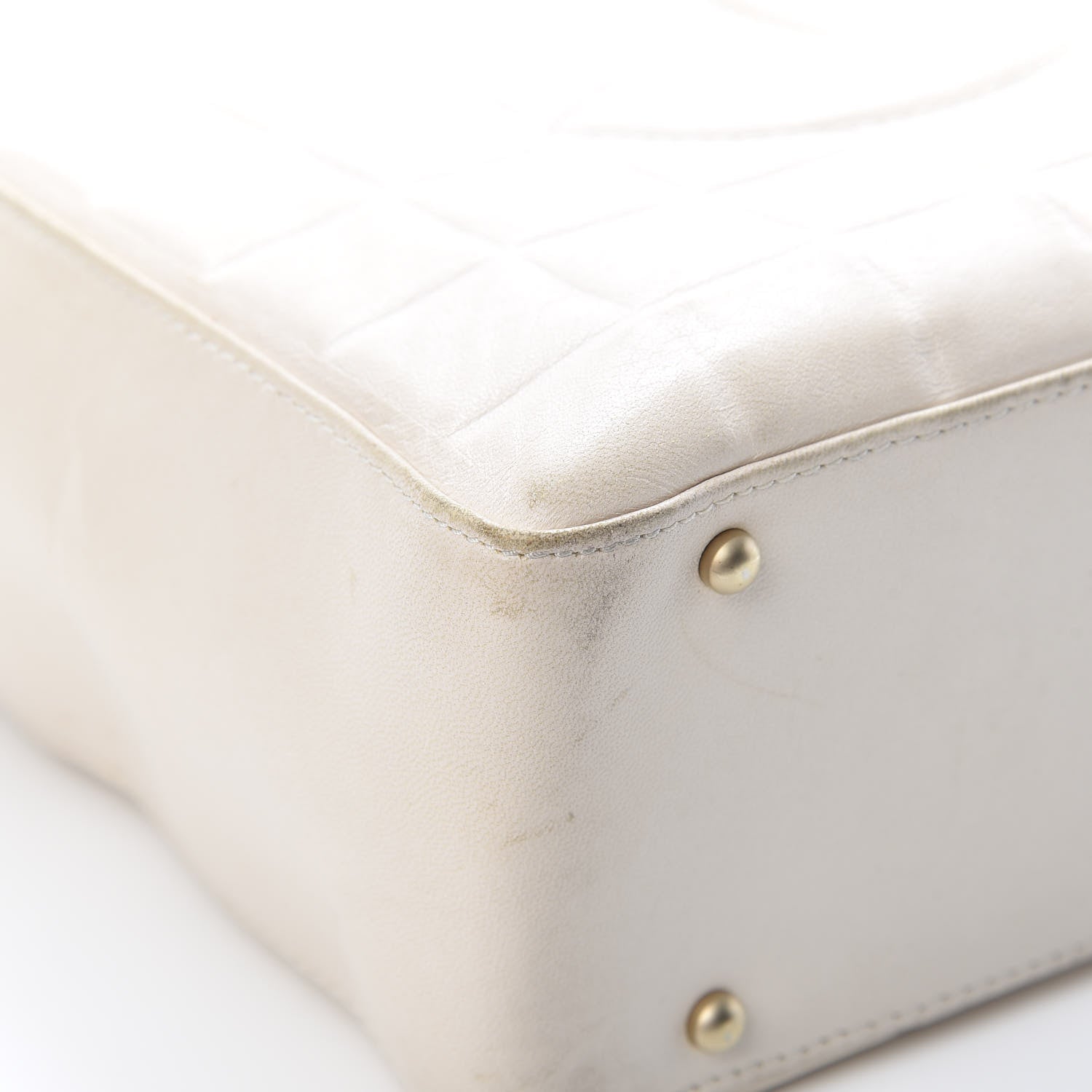 Chanel Lambskin Quilted Chocolate Bar Tote White 9 of 20