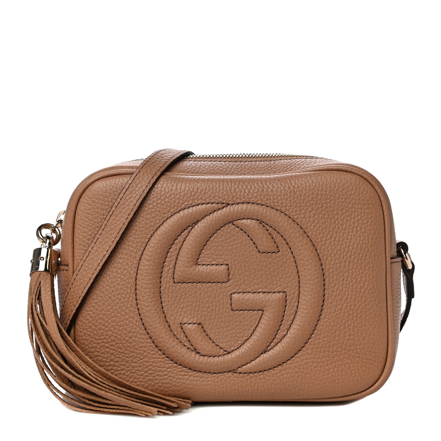 Pebbled Calfskin Small Soho Disco Bag Camelia