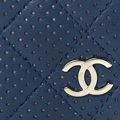 Chanel Perforated Lambskin Quilted Bifold Compact Wallet  Navy 6 of 8