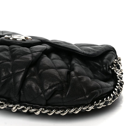 Chanel Washed Lambskin Quilted Medium Chain Around Messenger Black 9 of 10